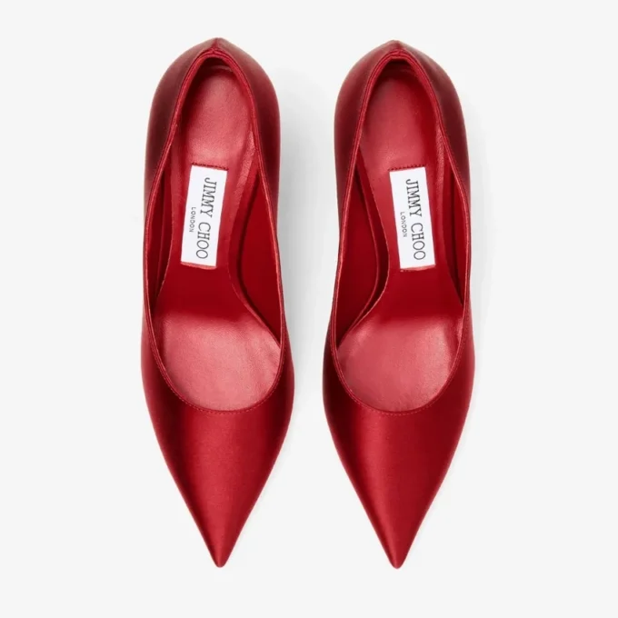 Love 85 Ruby Red satijnen pumps