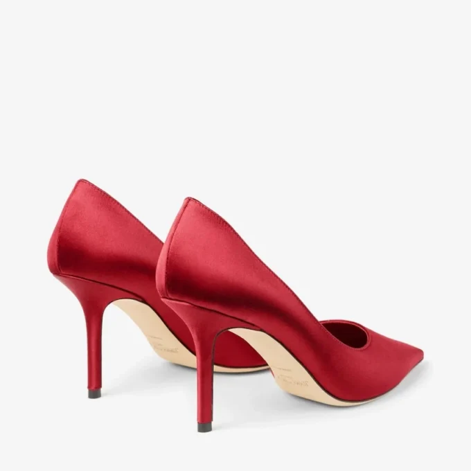 Love 85 Ruby Red satijnen pumps