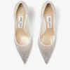 Love 85 witte mesh pumps met spitse neus en dégradé-kristallen