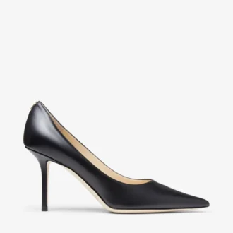 Love 85 zwarte kalfsleren pumps met Jc-embleem