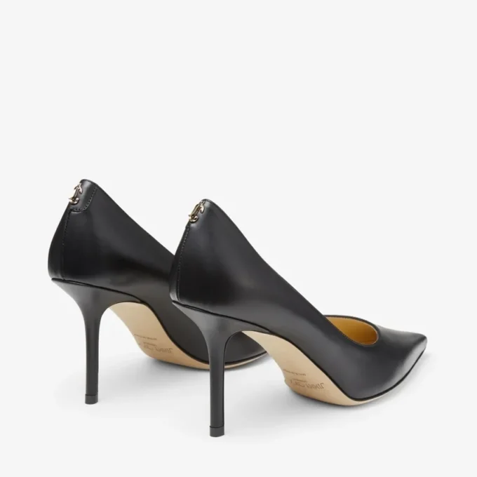 Love 85 zwarte kalfsleren pumps met Jc-embleem