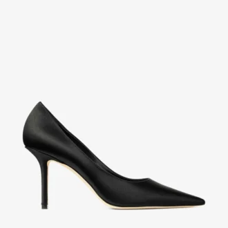 Love 85 zwarte satijnen pumps