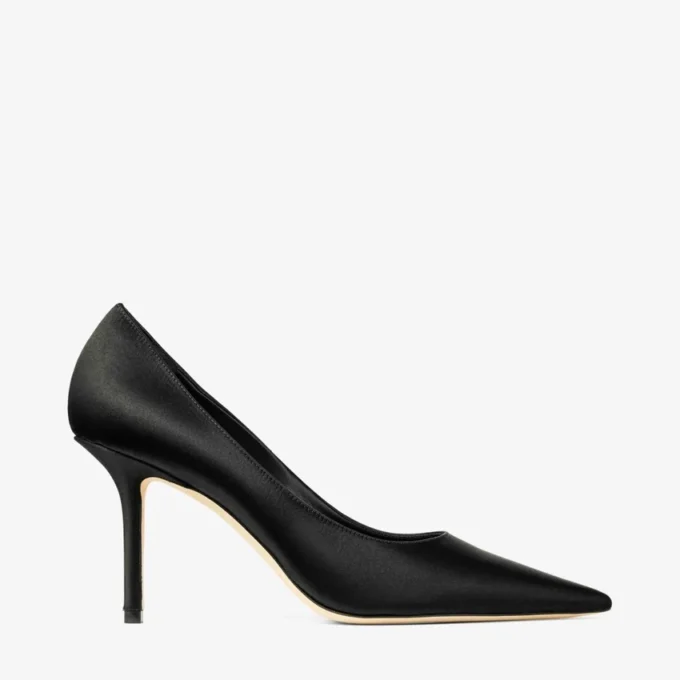 Love 85 zwarte satijnen pumps