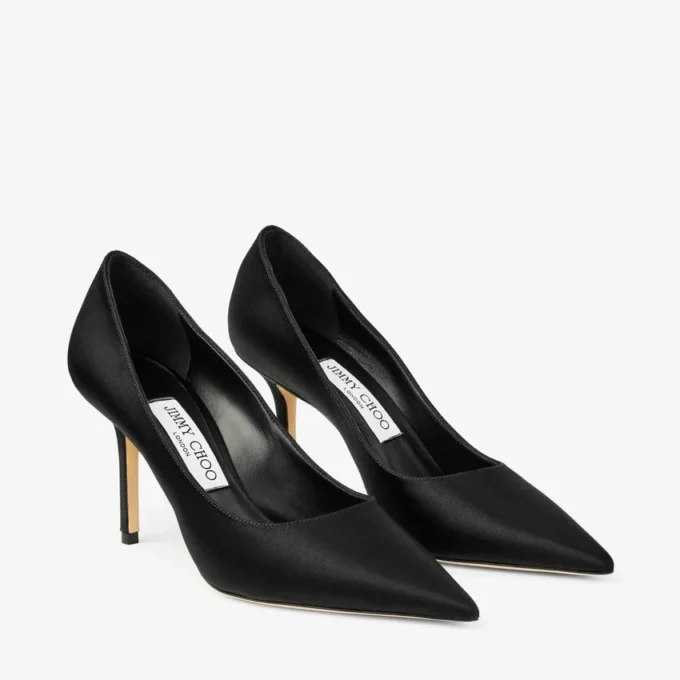 Love 85 zwarte satijnen pumps