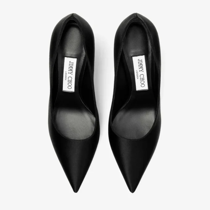 Love 85 zwarte satijnen pumps