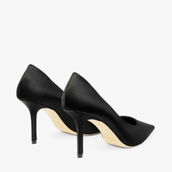 Love 85 zwarte satijnen pumps