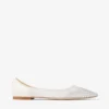 Love Flat witte ballerina’s met kristallen in een kleurverloop