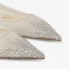 Love Flat witte ballerina’s met kristallen in een kleurverloop