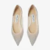 Love Flat witte ballerina’s met kristallen in een kleurverloop