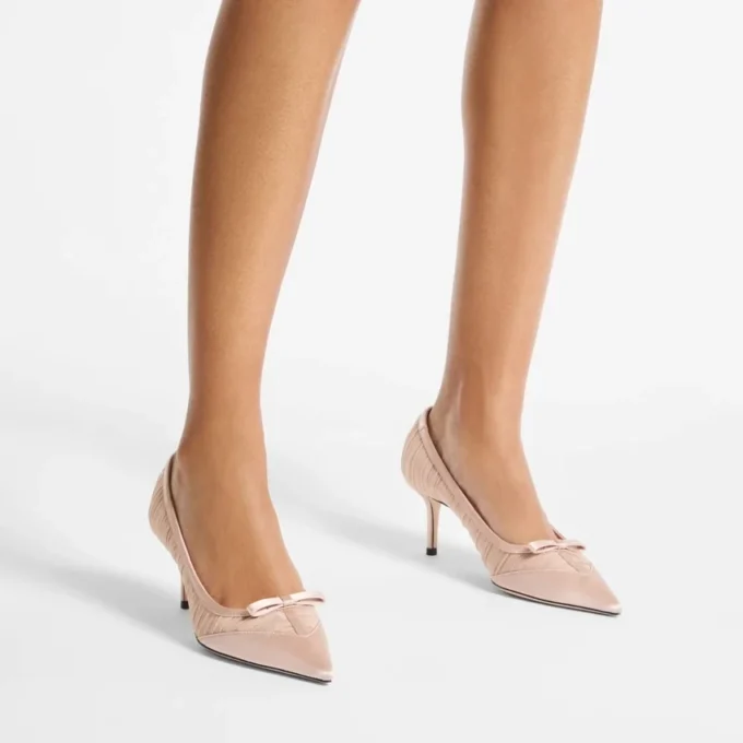 Love Mesh 85 Macaron satijnen pumps met gerimpelde tule
