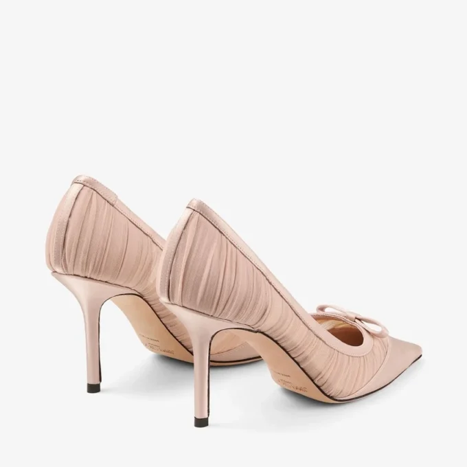Love Mesh 85 Macaron satijnen pumps met gerimpelde tule