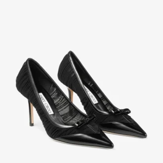Love Mesh 85 Zwarte Spazzolato en gerimpelde mesh pumps Love Mesh 85 Zwarte Spazzolato en gerimpelde mesh pumps