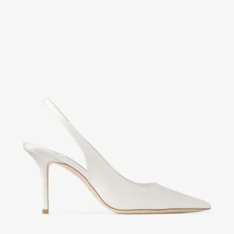 Love Sling Back 85 Ivoor Satijnen Slingbacks