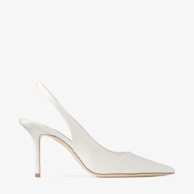 Love Sling Back 85 Ivoor Satijnen Slingbacks
