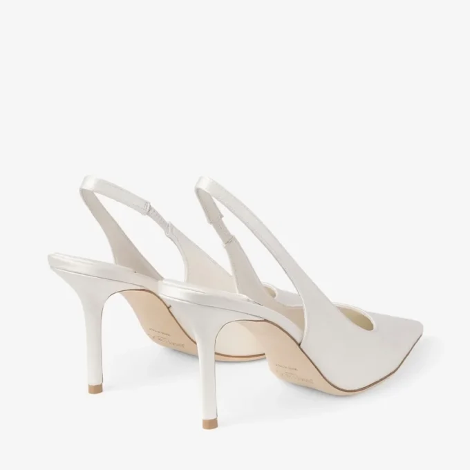 Love Sling Back 85 Ivoor Satijnen Slingbacks