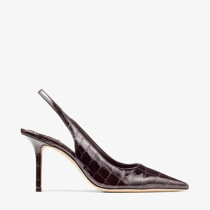 Love Sling Back 85 Sambuco Glanzend leer met krokodillenreliëf