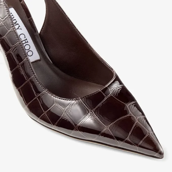 Love Sling Back 85 Sambuco Glanzend leer met krokodillenreliëf