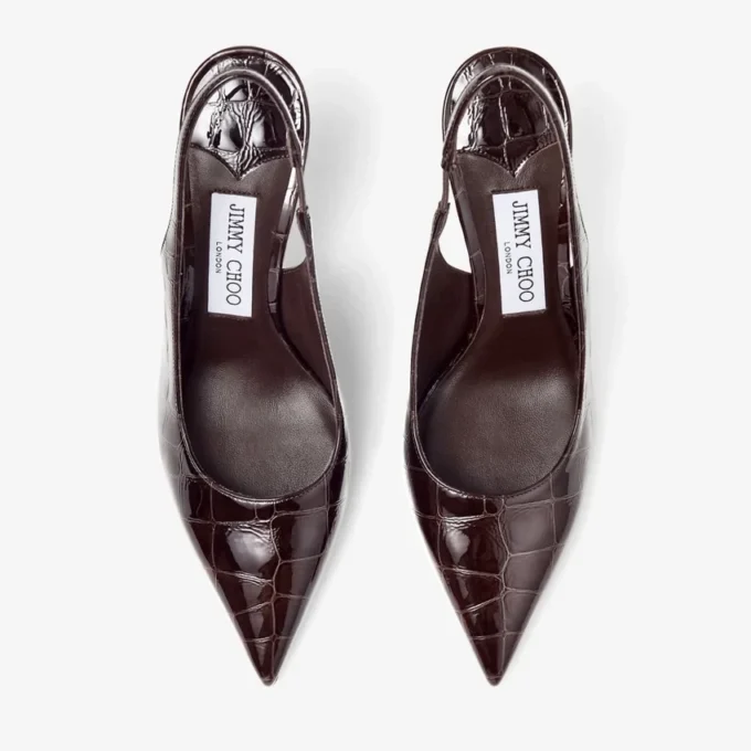 Love Sling Back 85 Sambuco Glanzend leer met krokodillenreliëf