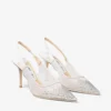 Love Sling Back 85 Witte mesh slingbacks met DéGradé Galaxy-kristallen