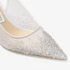 Love Sling Back 85 Witte mesh slingbacks met DéGradé Galaxy-kristallen