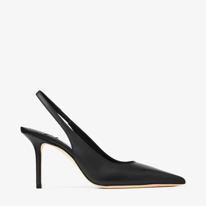 Love Sling Back 85 Zwarte kalfsleren slingbacks