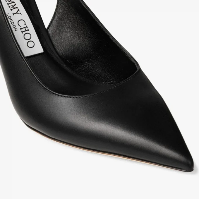 Love Sling Back 85 Zwarte kalfsleren slingbacks