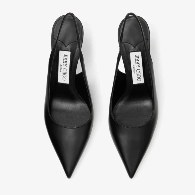 Love Sling Back 85 Zwarte kalfsleren slingbacks