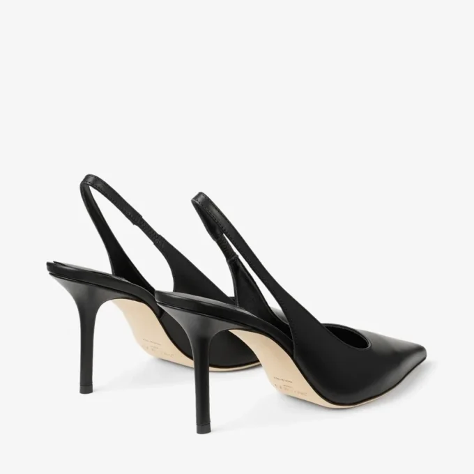 Love Sling Back 85 Zwarte kalfsleren slingbacks