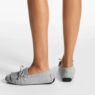 Manon F Dove suède denim loafers