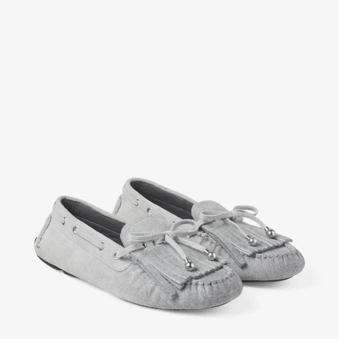 Manon F Dove suède denim loafers
