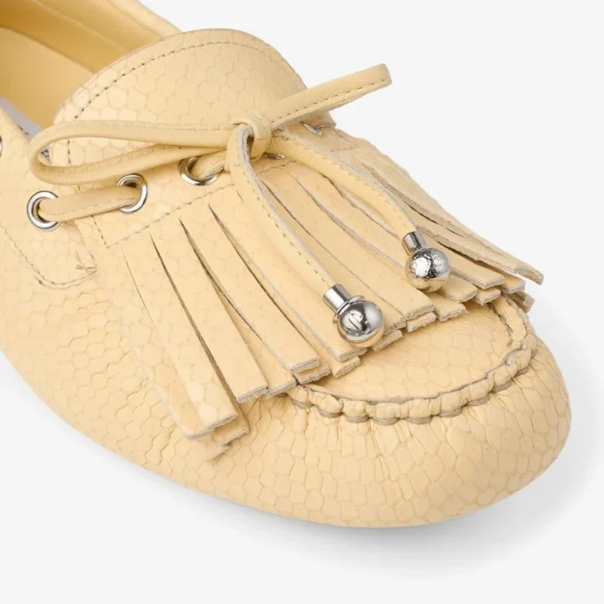 Manon F Loafers van leer met Elaphe-print