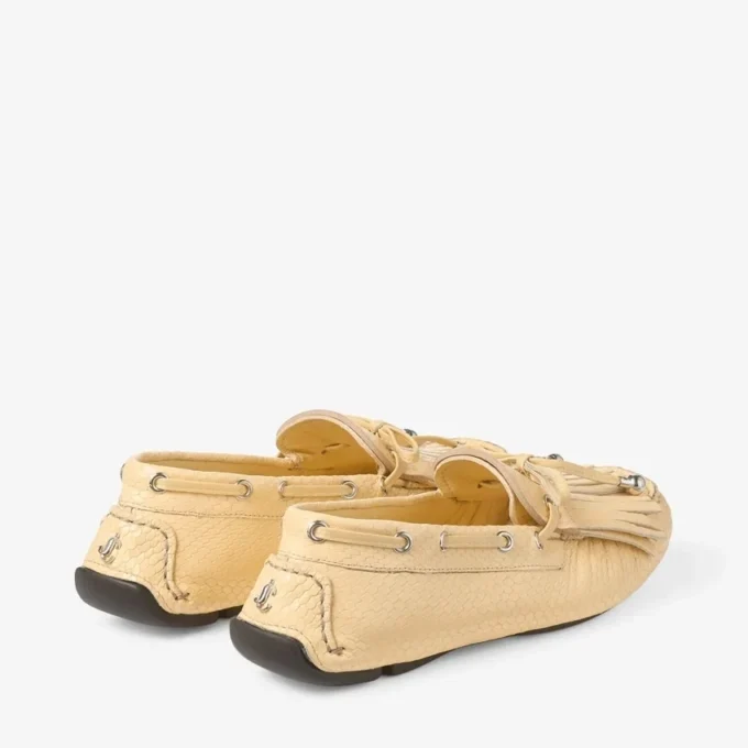 Manon F Loafers van leer met Elaphe-print