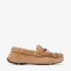 Manon F Toffee fluweel suède loafers met schapenvacht Manon F Toffee fluweel suède loafers met schapenvacht