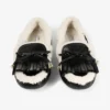 Manon F zwarte loafers van getrommeld leer met schapenvacht Manon F zwarte loafers van getrommeld leer met schapenvacht