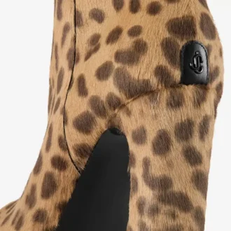 Marene enkellaars 120 naturel pony met luipaardprint