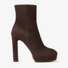 Marene enkellaarsjes 120 Chocoladebruine suède pumps
