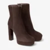 Marene enkellaarsjes 120 Chocoladebruine suède pumps