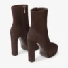 Marene enkellaarsjes 120 Chocoladebruine suède pumps