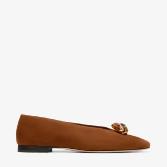 Margot Flat Tan suède ballerina’s