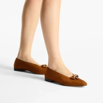 Margot Flat Tan suède ballerina’s