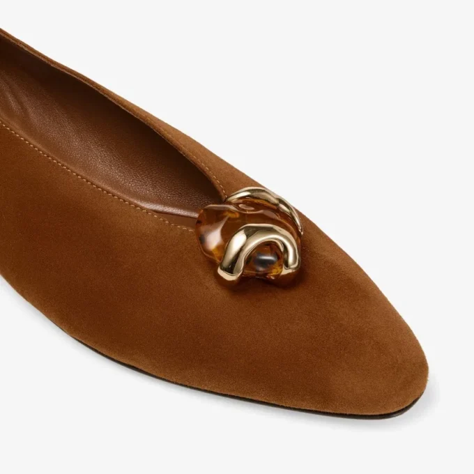 Margot Flat Tan suède ballerina’s