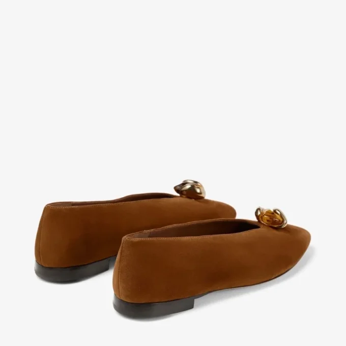 Margot Flat Tan suède ballerina’s