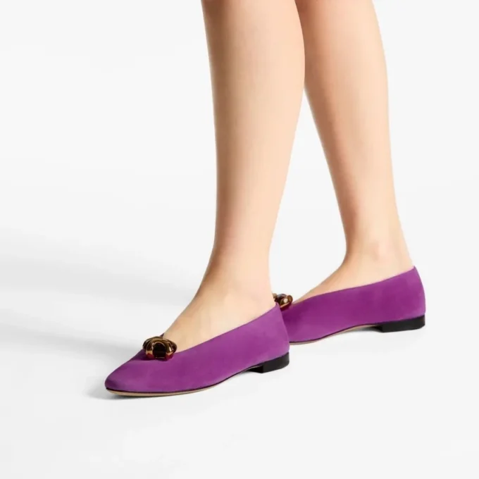 Margot Flat Violet Orchid suède ballerina’s
