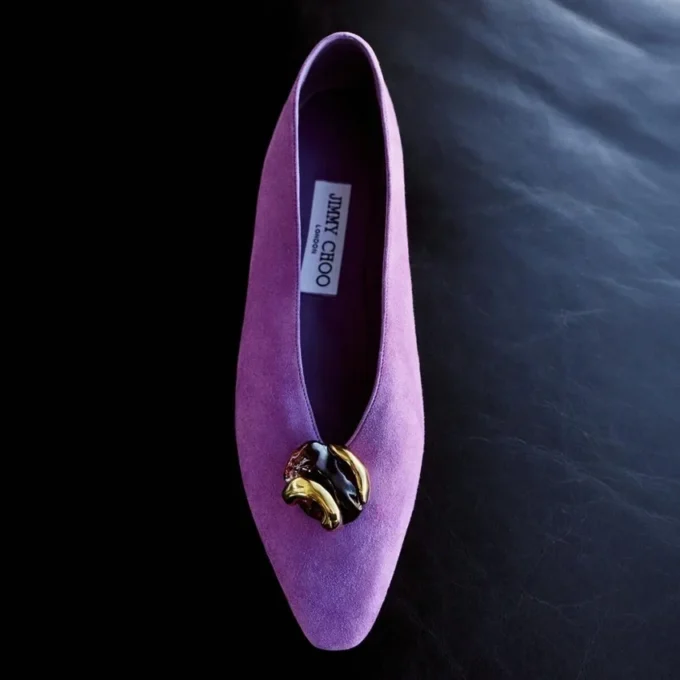 Margot Flat Violet Orchid suède ballerina’s