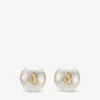 Maxi Pearl Studs Goudkleurig metaal Jc Pearl Stud-oorbellen
