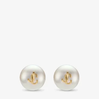 Maxi Pearl Studs Goudkleurig metaal Jc Pearl Stud-oorbellen