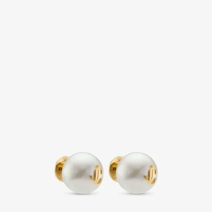 Maxi Pearl Studs Goudkleurig metaal Jc Pearl Stud-oorbellen