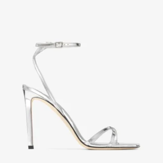 Metz 100 Zilveren Liquid Metal Leather-sandaal