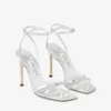 Metz 100 Zilveren Liquid Metal Leather-sandaal
