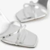 Metz 100 Zilveren Liquid Metal Leather-sandaal